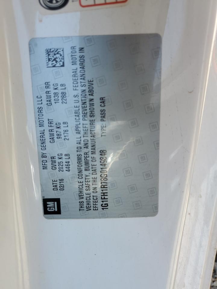 1G1FH1R78G0149848 CHEVROLET CAMARO 2016