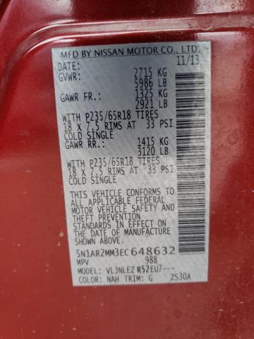 5N1AR2MM3EC648632 Nissan Pathfinder S