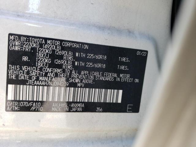 JTEAAAAH7NJ094239 Toyota VENZA LE