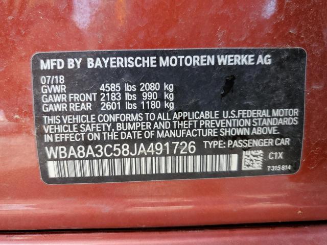 WBA8A3C58JA491726 BMW 320 XI