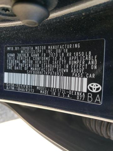 5YFBURHE7KP876932 Toyota COROLLA L