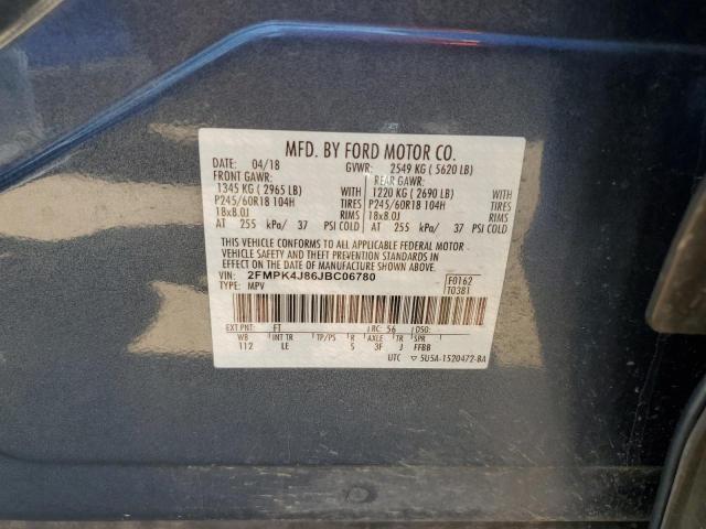 2FMPK4J86JBC06780 Ford EDGE SEL