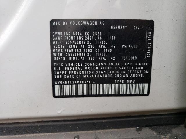 2021 VOLKSWAGEN ID.4 PRO WVGRMPE2XMP032414