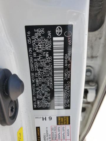 JTDKARFU4G3521705 Toyota PRIUS