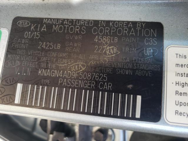 KNAGN4AD9F5087625 KIA OPTIMA HYBRID