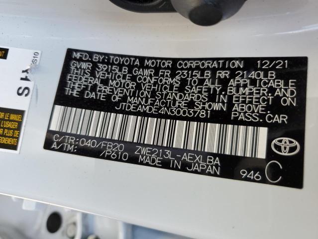 JTDEAMDE4N3003781 Toyota COROLLA LE
