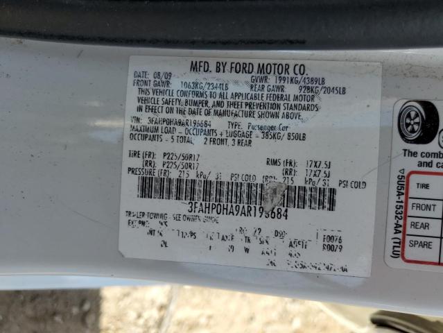 3FAHP0HA9AR196684 2010 Ford Fusion Se