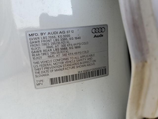 WA1WMAFE5DD002780 2013 AUDI Q7, photo no. 12