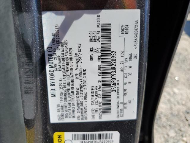 3FA6P0T93JR220952 Ford FUSION SE