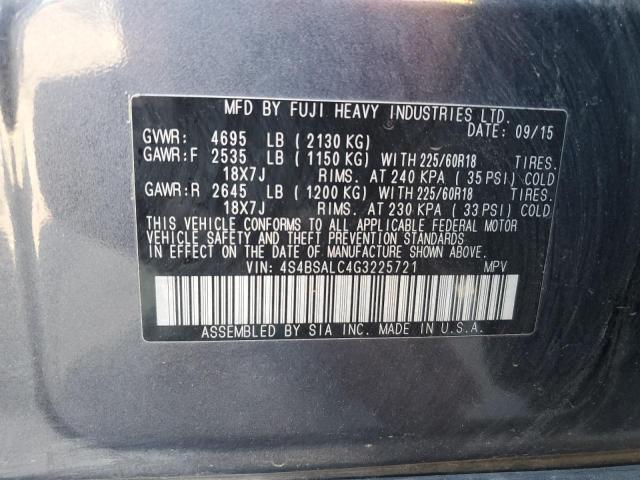 4S4BSALC4G3225721 Subaru Outback 2.5i Limited