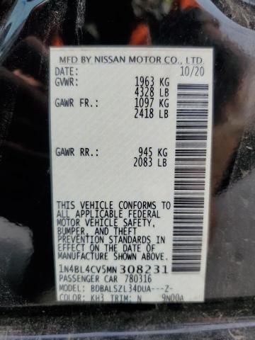 1N4BL4CV5MN308231 Nissan ALTIMA SR