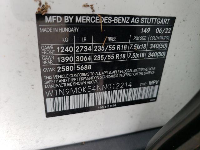 2022 MERCEDES-BENZ EQB 300 4M - W1N9M0KB4NN012214
