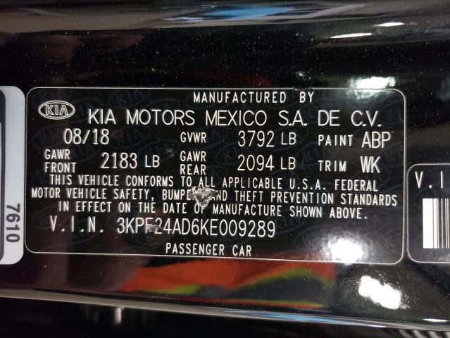 3KPF24AD6KE009289 | 2019 KIA FORTE FE