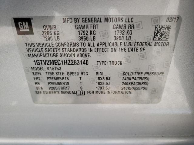 1GTV2MEC1HZ283140 GMC Sierra K1500 Sle