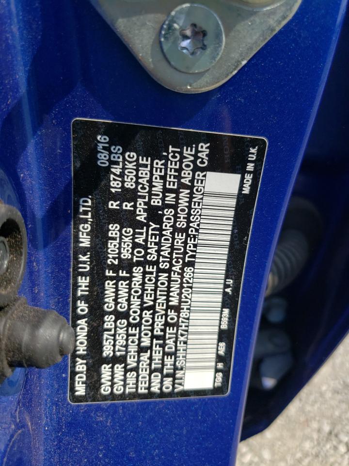 SHHFK7H78HU201266 HONDA CIVIC 2017