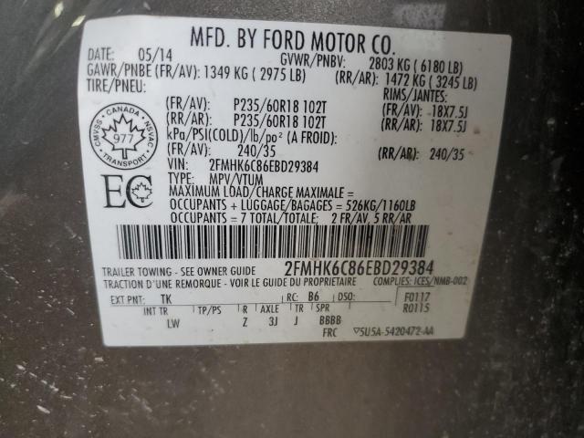 2FMHK6C86EBD29384 Ford FLEX SEL