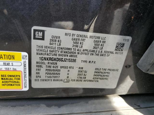 2016 CHEVROLET TRAVERSE L - 1GNKRGKD6GJ215336