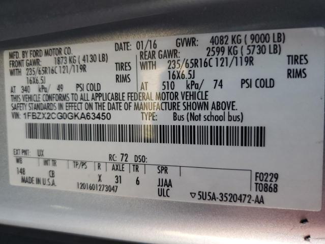 1FBZX2CG0GKA63450 Ford Transit T-350