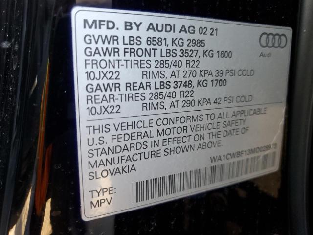 2021 AUDI SQ8 PRESTI WA1CWBF13MD028973
