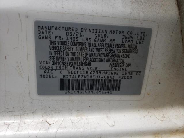 3N1CN8EVXML891640 Nissan VERSA SV