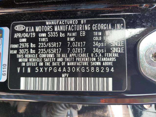 5XYPG4A30KG588294 KIA SORENTO L