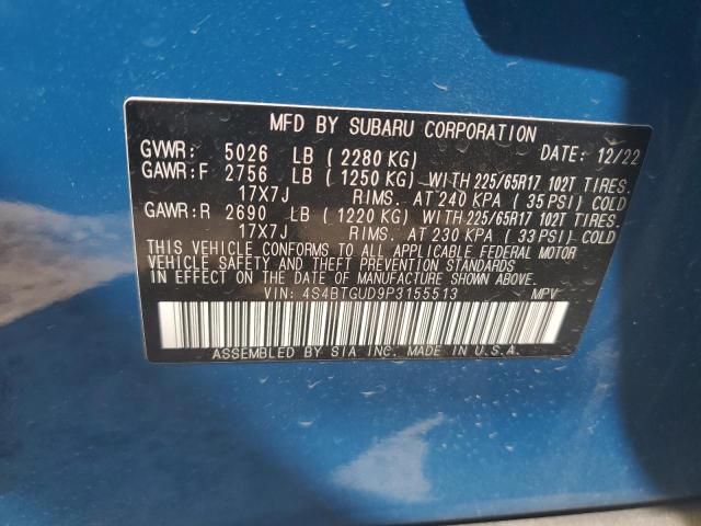 2023 SUBARU OUTBACK WI 4S4BTGUD9P3155513