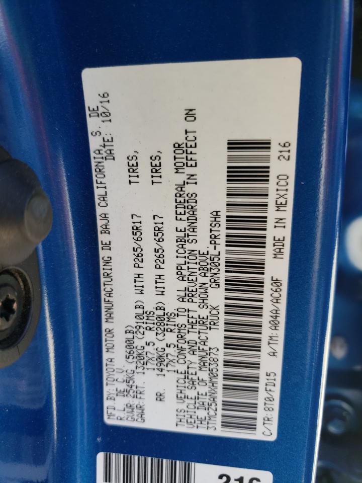 3TMCZ5ANXHM053873 TOYOTA TACOMA 2017