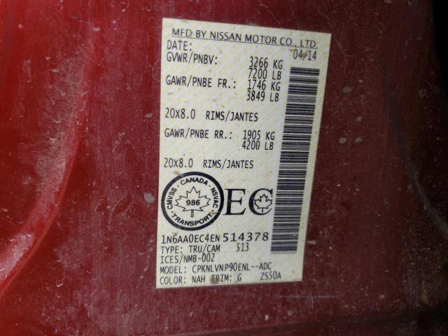 1N6AA0EC4EN514378 Nissan TITAN S