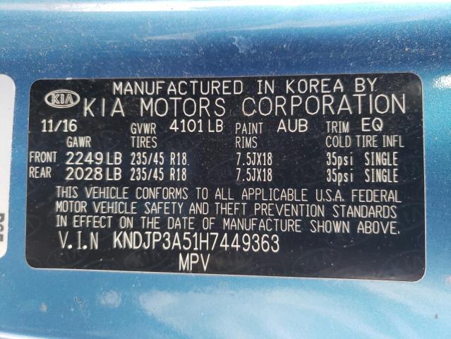 KNDJP3A51H7449363 KIA SOUL +