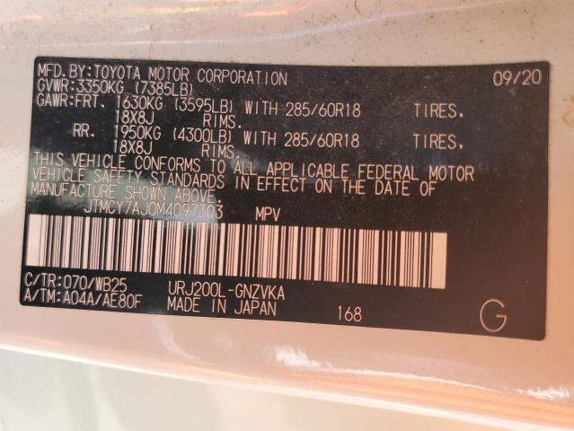 2021 TOYOTA LAND CRUIS - JTMCY7AJ0M4097303