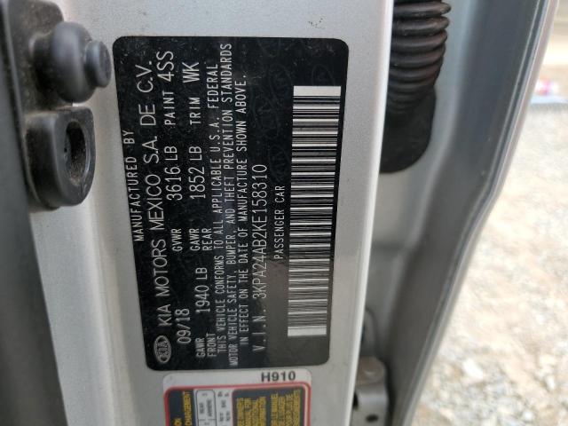 3KPA24AB2KE158310 KIA RIO S