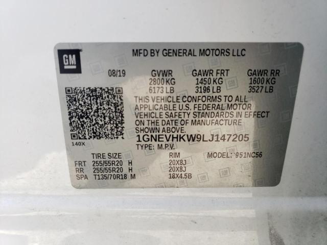 1GNEVHKW9LJ147205 Chevrolet Traverse L 10