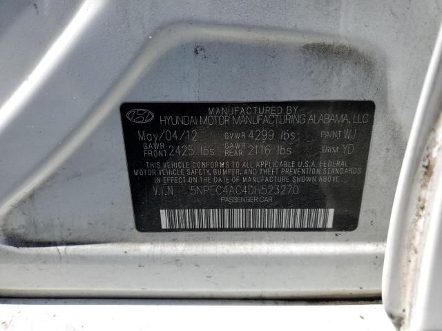 VIN: 5NPEC4AC4DH523270 Auction: COPART Lot: 59541043 Location: DC - WASHINGTON DC 5NPEC4AC4DH523270 HYUNDAI SONATA 2013 WHITE Photo 12