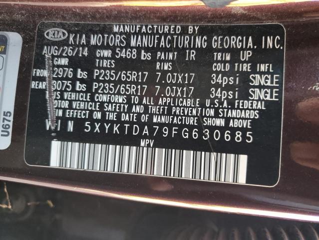 5XYKTDA79FG630685 KIA SORENTO LX