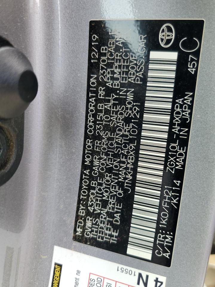 JTNKHMBX9L1071291 TOYOTA C-HR 2020