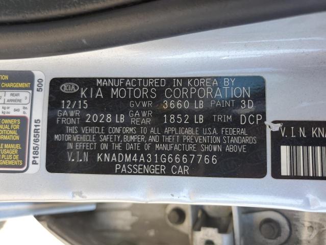 KNADM4A31G6667766 KIA RIO LX