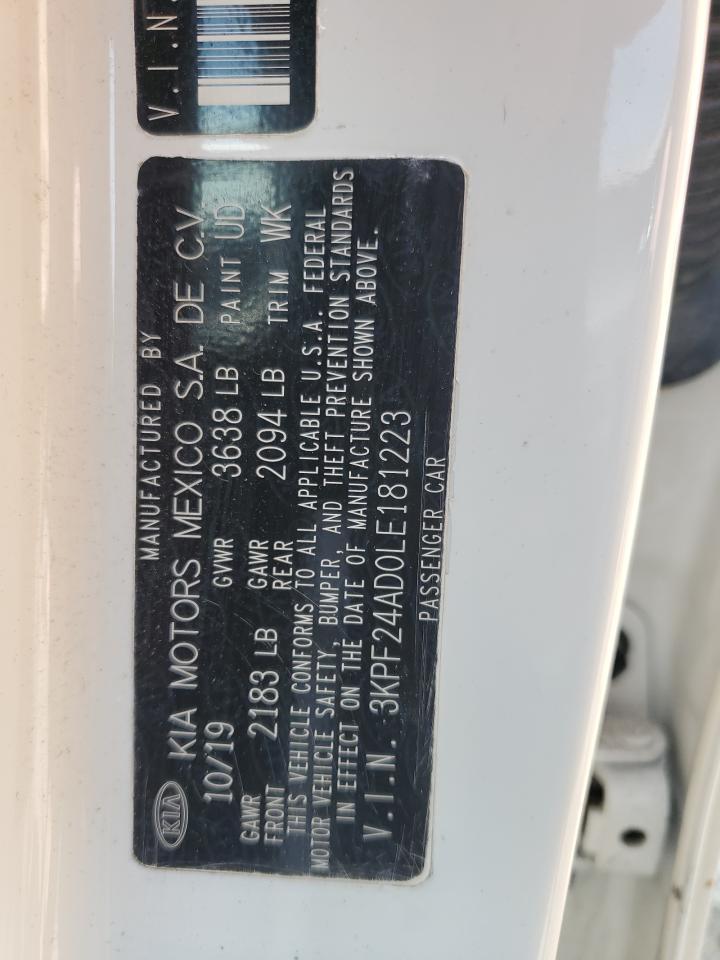3KPF24AD0LE181223 KIA FORTE 2020