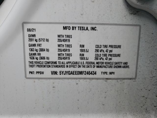 5YJYGAEE0MF246434 Tesla Model Y  12