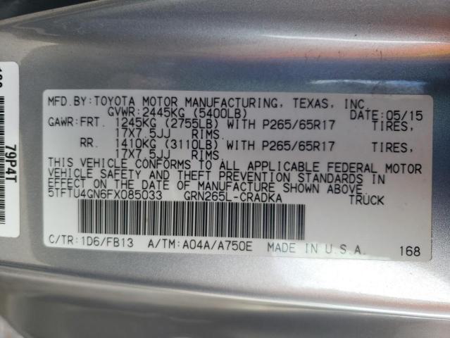 2015 TOYOTA TACOMA PRE - 5TFTU4GN6FX085033