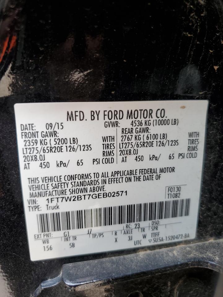 1FT7W2BT7GEB02571 FORD F250 2016
