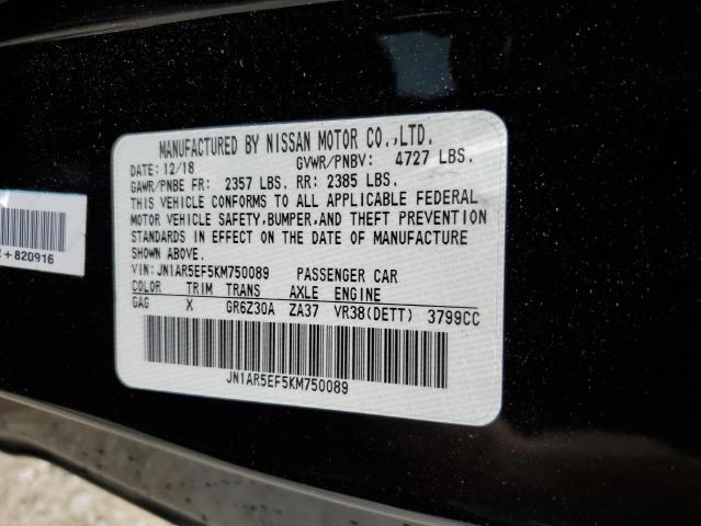 2019 NISSAN GT-R PURE JN1AR5EF5KM750089
