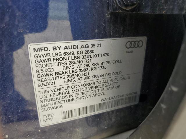 VIN WA1LXAF77MD040748 2021 Audi Q7, Premium Plus no.13