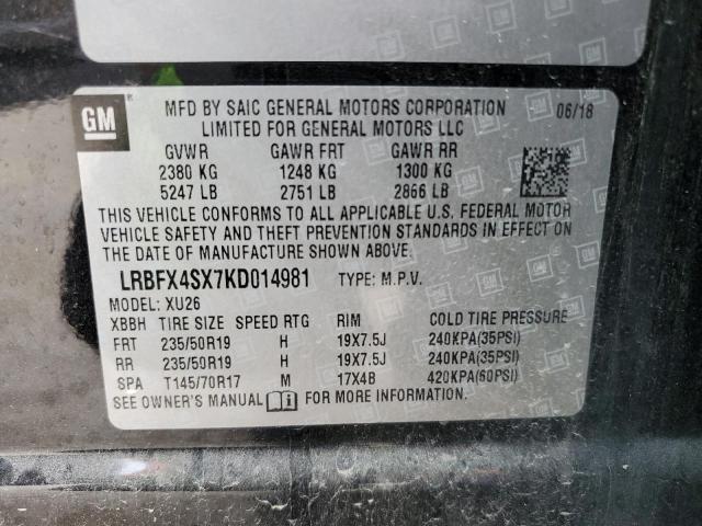 LRBFX4SX7KD014981 Buick Envision Premium Ii