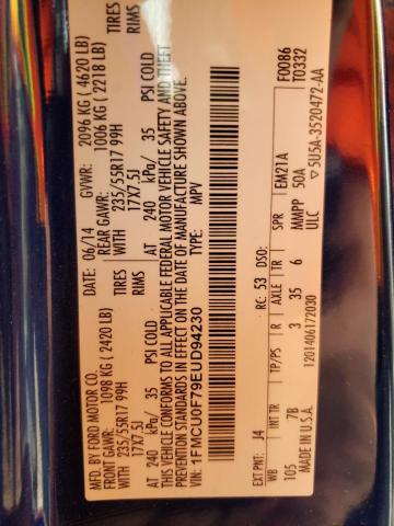 1FMCU0F79EUD94230 2014 Ford Escape S