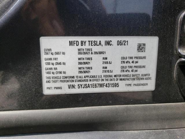 5YJSA1E67MF431595 Tesla MODEL S