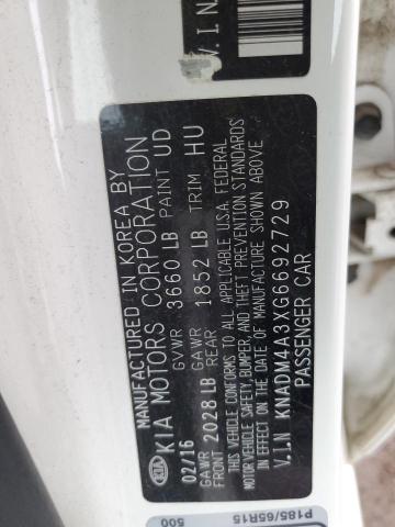 KNADM4A3XG6692729 KIA RIO LX