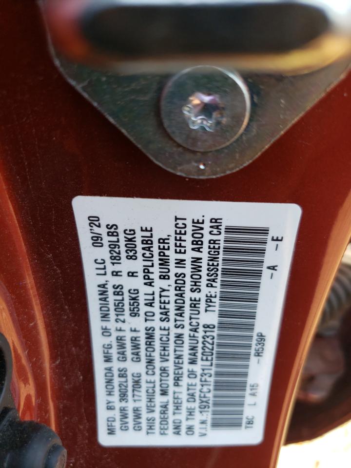 19XFC1F31LE022318 HONDA CIVIC 2020