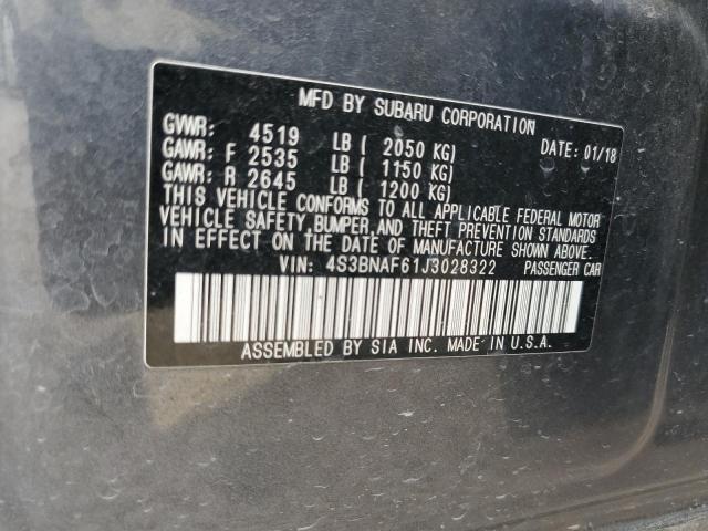 4S3BNAF61J3028322 Subaru Legacy 2.5i Premium