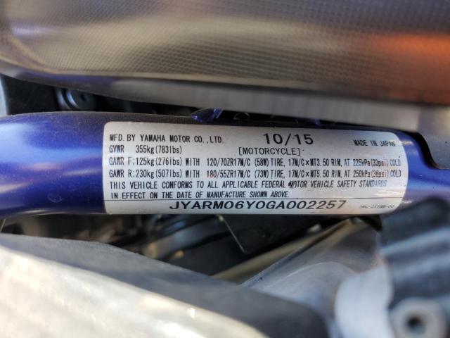 2016 YAMAHA FZ07 C JYARM06Y0GA002257