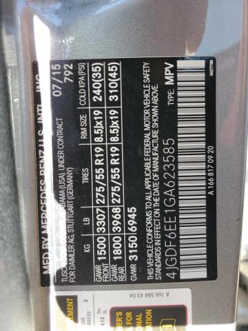 4JGDF6EE1GA623585 Mercedes-Benz Gl 450 4matic